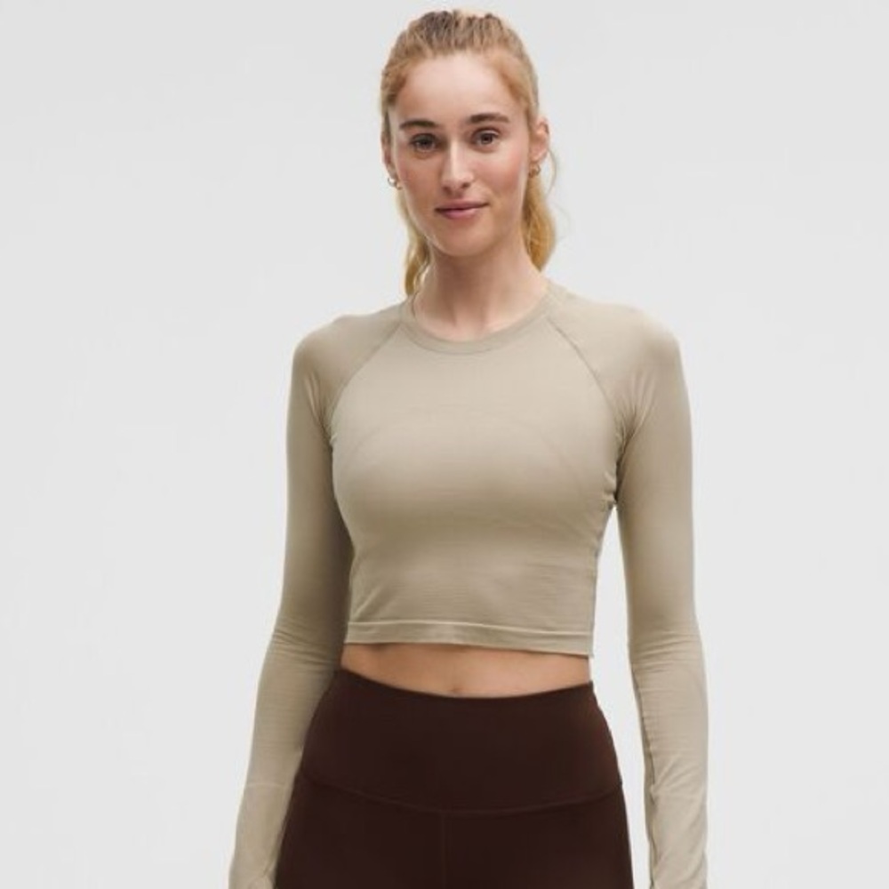 Lululemon Swiftly Tech Cropped Long-Sleeve Shirt - Size 12